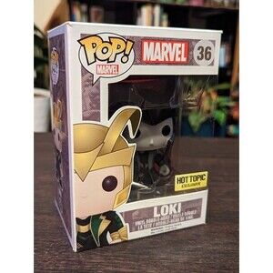 Funko Pop! Marvel Loki Black and White Hot Topic #36 Vaulted w/Protector